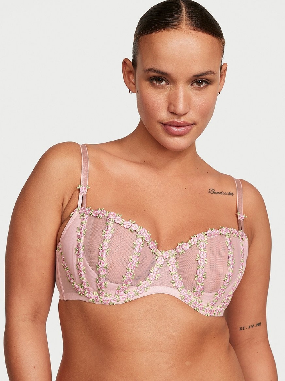 Victoria's Secret Pink Floral Embroidered Balconette Bra